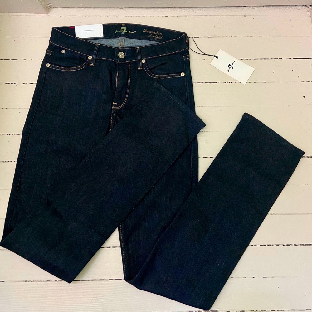 7 for Mankind NWT Modern Straight Fit Ink 27